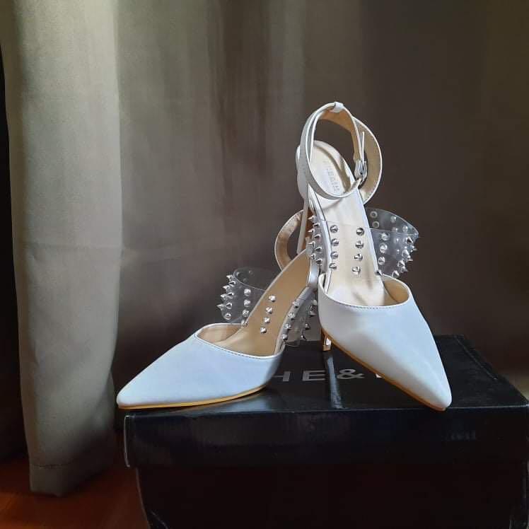 WOMENS CIVIL WEDDING SHOES Spiked Decor ...