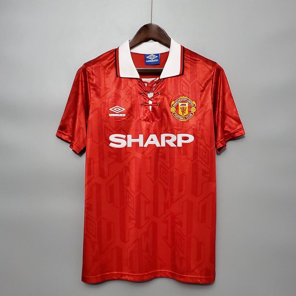 92 94 Manchester United Home Retro Soccer Jersey Football Men s