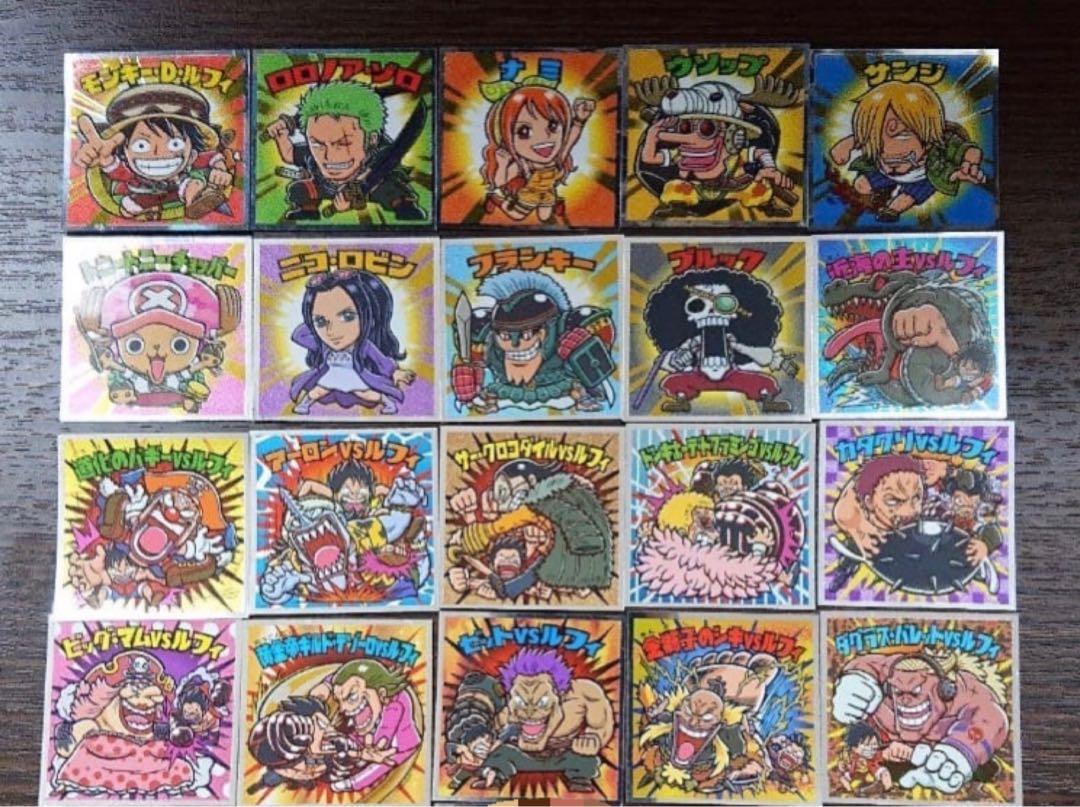 小全套1 21號海賊王one Piece 周年週年廿周年二十周年餅乾貼紙食玩餅貼 第2彈 仙魔大戰 新世界編 路飛 卓洛 娜美