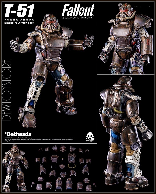 𝗣𝗿𝗲 𝗼𝗿𝗱𝗲𝗿 Threezero 1 6 Scale Action Figure Fallout T 51 Blackbird Armor Pack Hobbies Toys Toys Games On Carousell