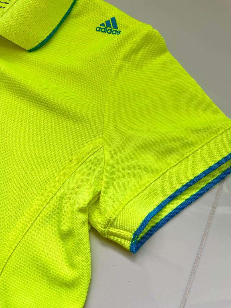 adidas lime green golf shirt