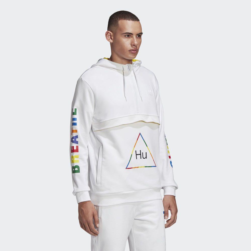 ADIDAS Hu White hoodie, Men's Fashion 