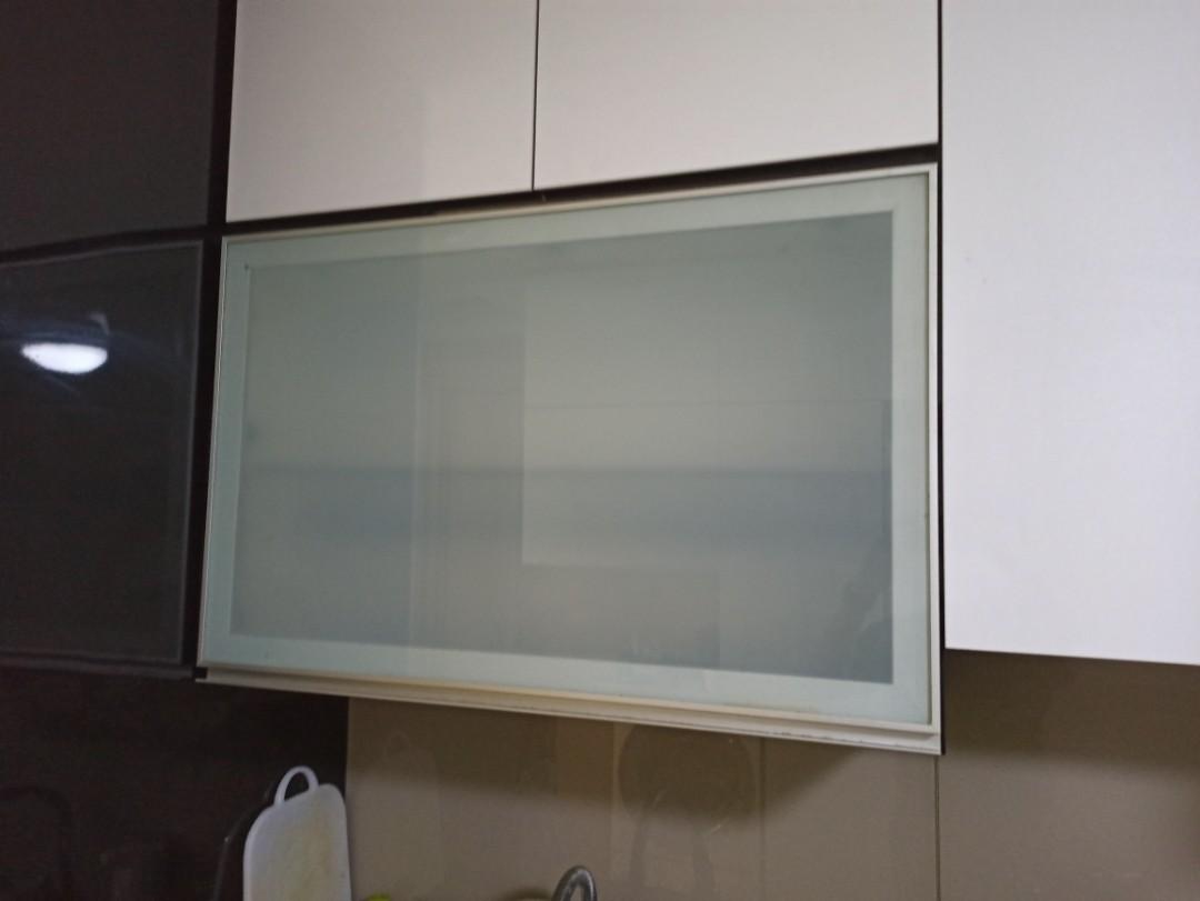 Aluminium frame glass door with Blum lift system for kitchen