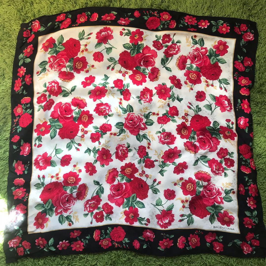Balenciaga scarf red best sale