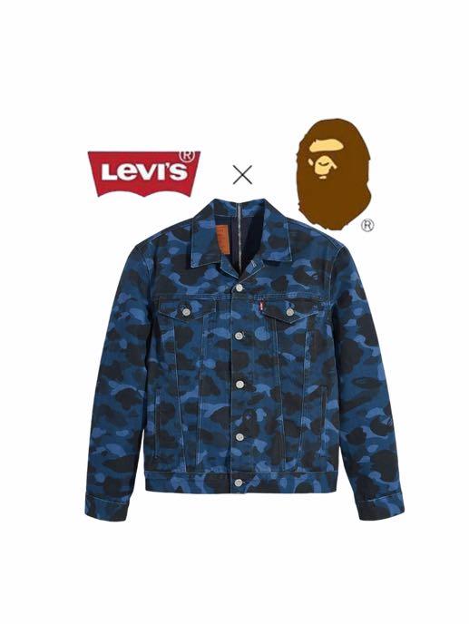 BAPE X LEVIS trucker jacket camo blue limited edition, Men's Fashion,  Coats, Jackets and Outerwear on Carousell