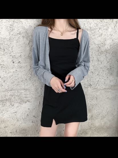 DIDK Womens Strappy Dress Bodycon Shoulderless Party Dress Plain Casual Dress with Slot