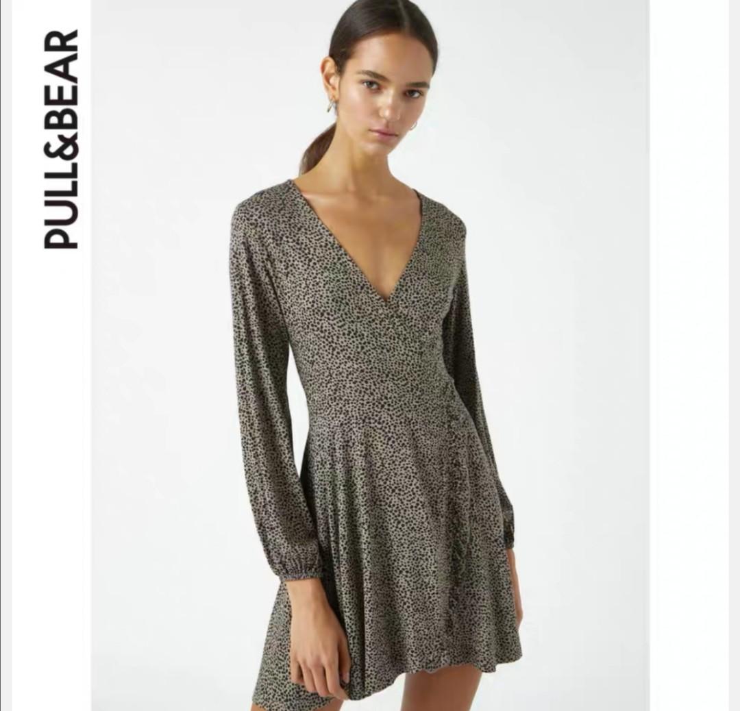 Pull and bear leopard dress clearance
