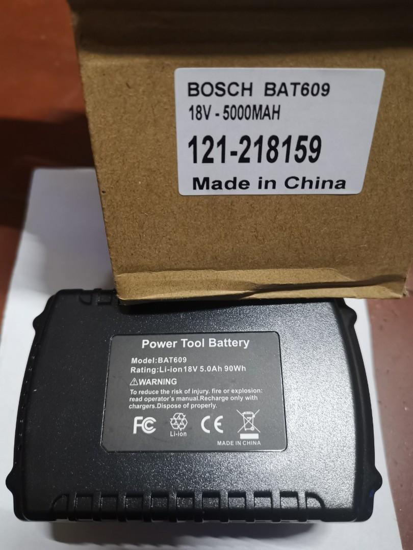 Bosch Power Tool Battery Replacement (Category: Construction Tools & Equipment) located in Caloocan City. Submitted by dianethriftstore (Listing ID 1064895936, Image 1). Description: Bosch Battery Replacement Capacity: 5000mAh Voltage:18V Battery Type: Li-ion Model: BAT609 PHP1500/pc Replacement battery for Bosch BAT609G BAT618 BAT618G BAT619 BAT619G BAT622 BAT620-2PK SKC181-202L Compatible with Bosch 17618, 17618-01, 24618-01, 25618, 25618-01, 2