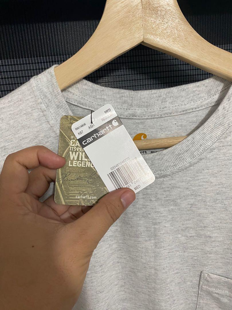Carhartt pocket tee k87 ash gray, Men's 