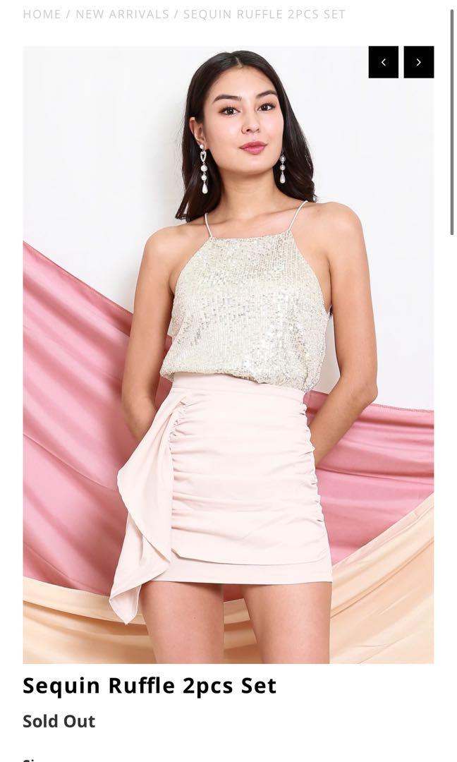 sequin ruffle top