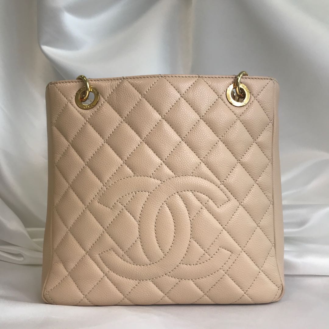 Chanel PST petite shopping tote bag in beige caviar and gold hardware,  Luxury, Bags & Wallets on Carousell