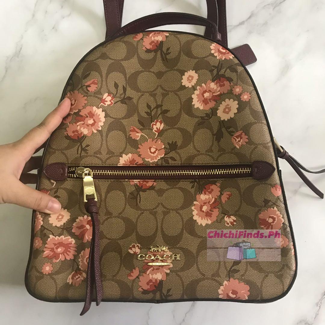Jordyn backpack in signature canvas with prairie daisy cluster print Clearance