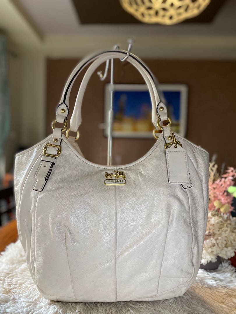 COACH white leather tote bag Women s Fashion Bags Wallets