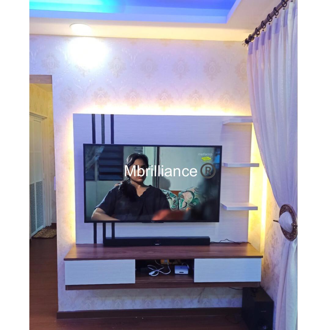 Custom made tv console feature wall, Furniture & Home Living, Furniture