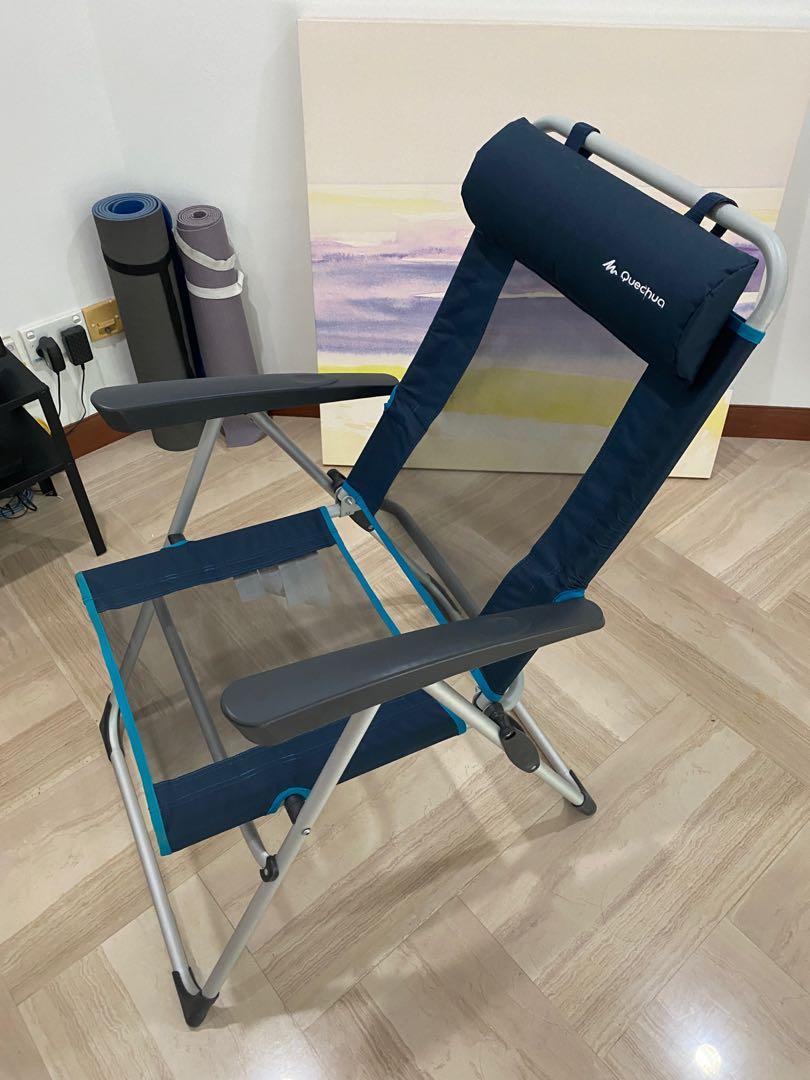 Decathlon Camping Reclining Comfort Chair Blue Furniture Home