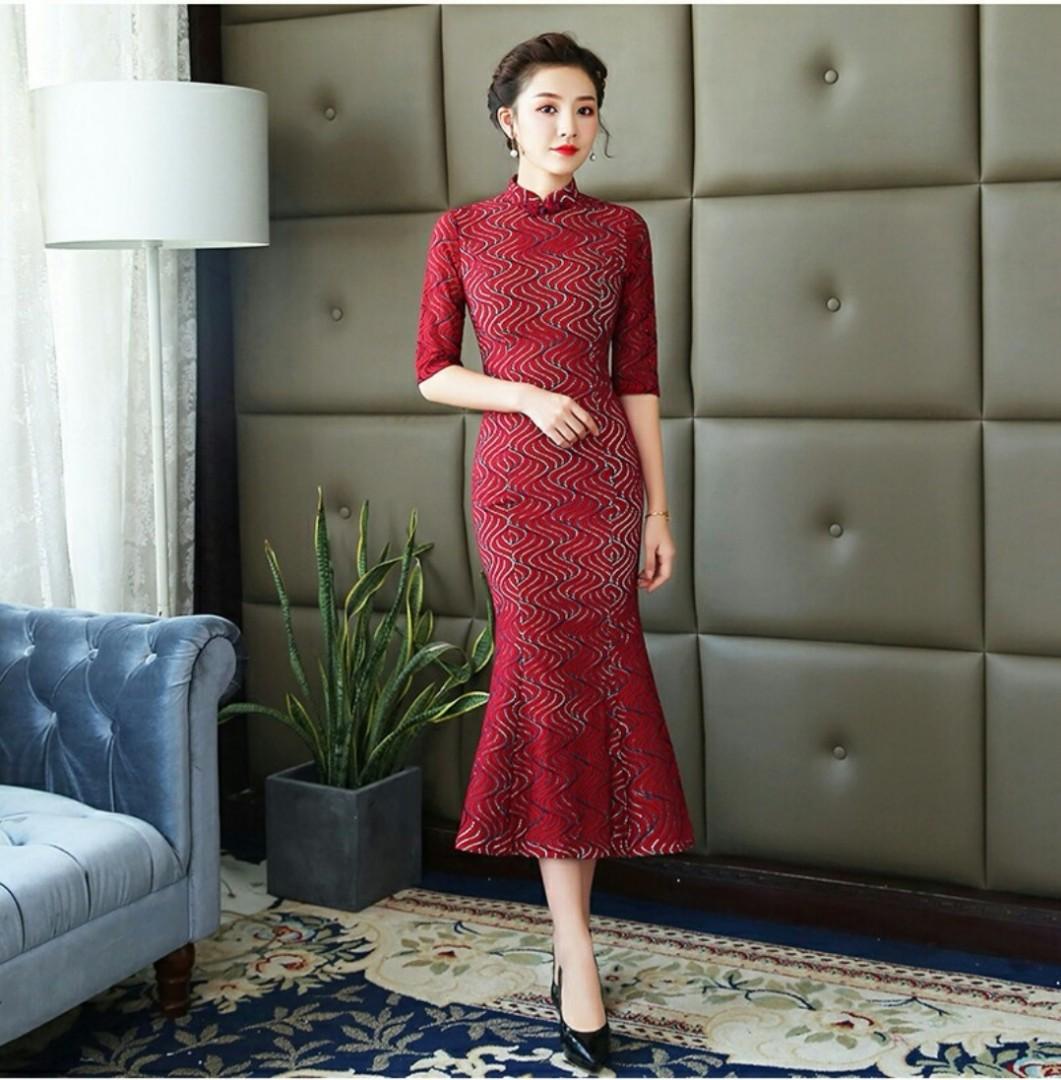 Full body portrait of asian womans in traditional chinese long dress  cheongsam black hair nice smile for Chinese New Year festival  celebration time isolated Stock Photo  Adobe Stock