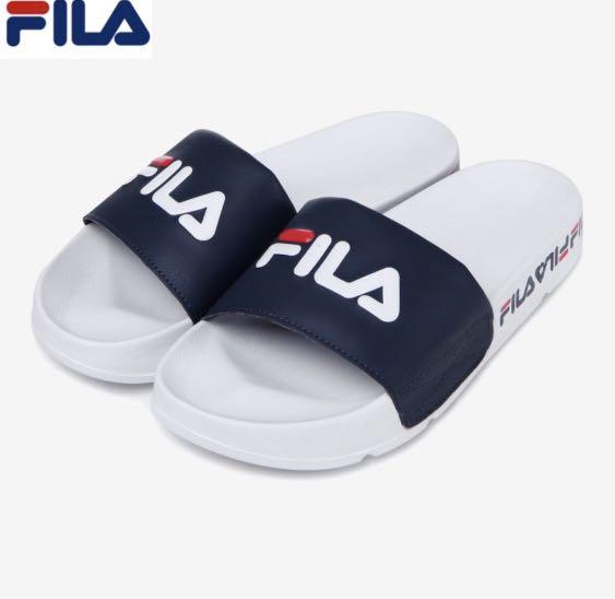 navy fila slides