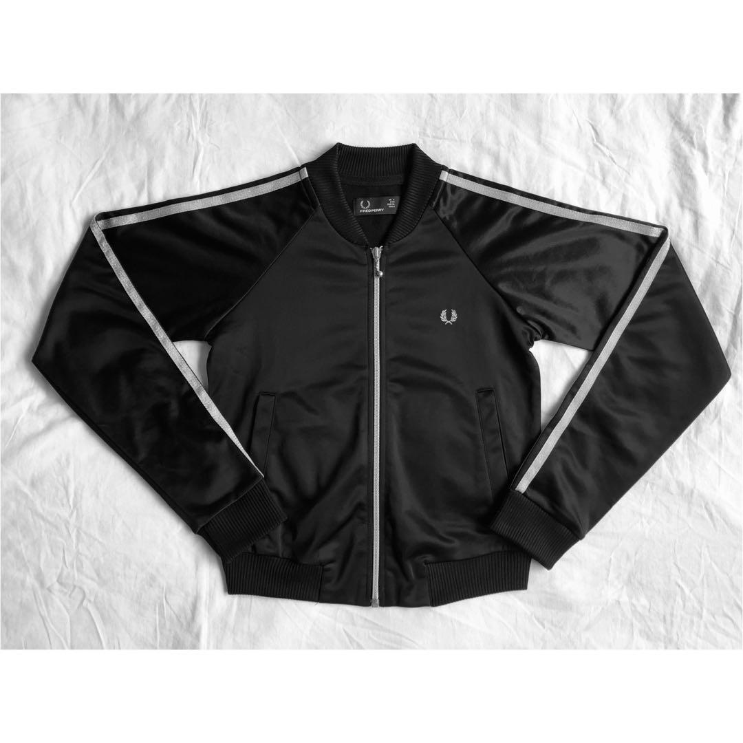 Fred Perry Bomber Jacket with Silver Embroidered Logo Detail