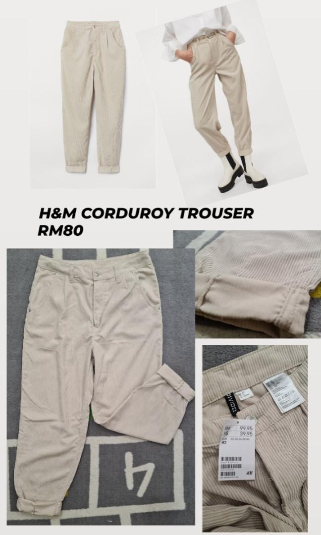 H M Corduroy Trousers Women s Fashion Bottoms Jeans Leggings