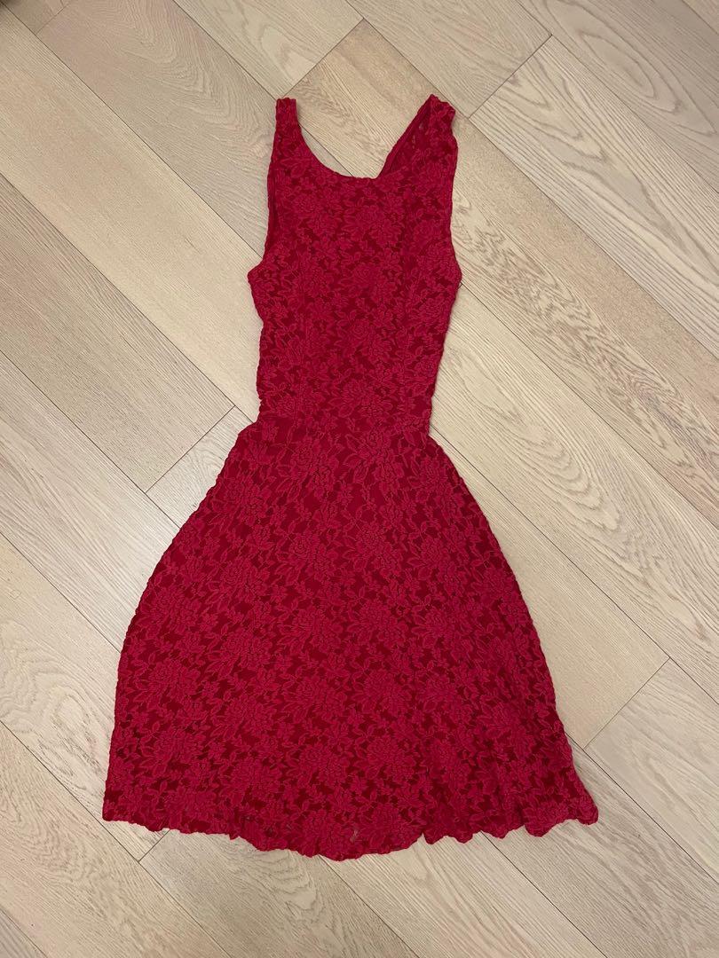 hollister red dress