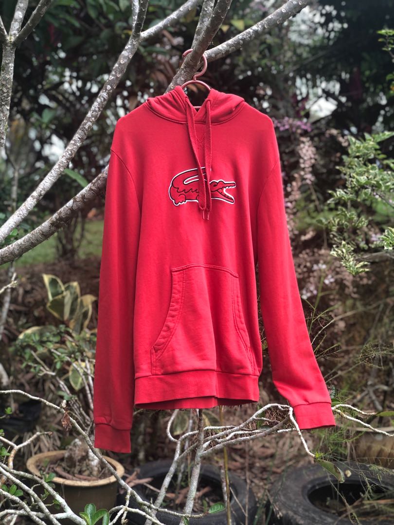 Lacoste shop red hoodie