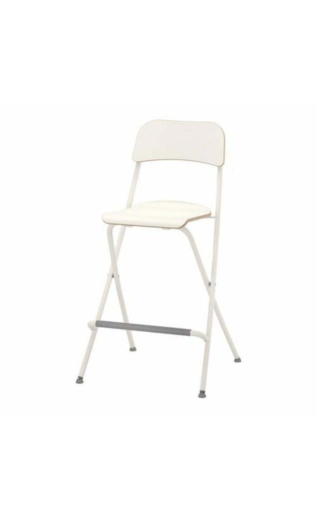 Ikea Bar Chair foldable white, Furniture & Home Living, Furniture