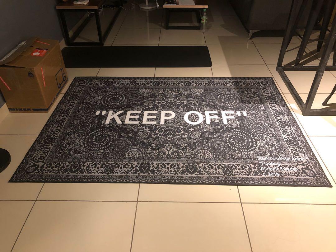 IKEA OFF-WHITE Keep Off Rug Grey White VIRGIL ABLOH Wall Art New | 200 x  300 cm