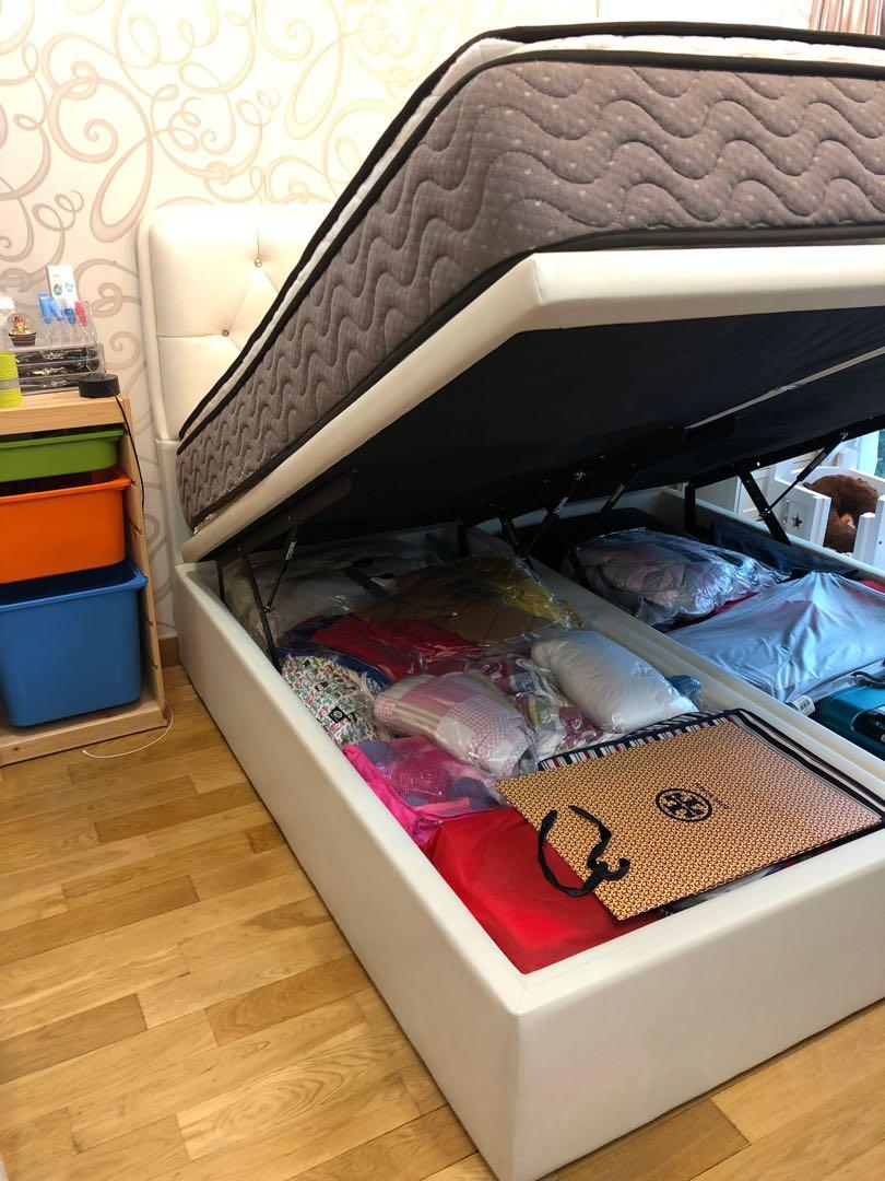 King Size Spring Bed + Storage Bed, Furniture & Home Living, Furniture ...