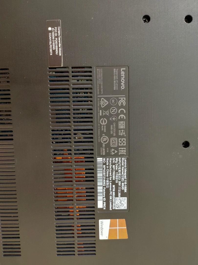 Lenovo Ideapad 110 151SK Computers Tech Laptops Notebooks on