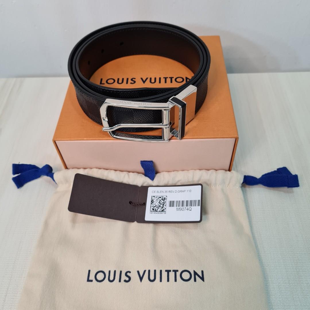 Louis Vuitton Slender 35mm reversible. Graphite. Authentic M9074Q