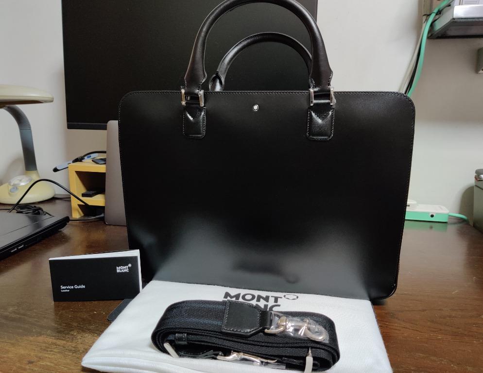Mont Blanc Meisterstück FullGrain Leather Briefcase, Men's Fashion