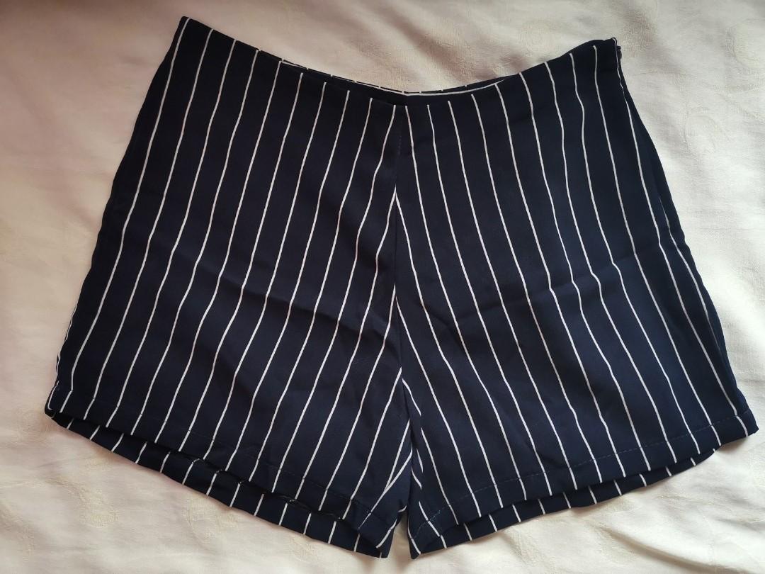 Navy striped shorts