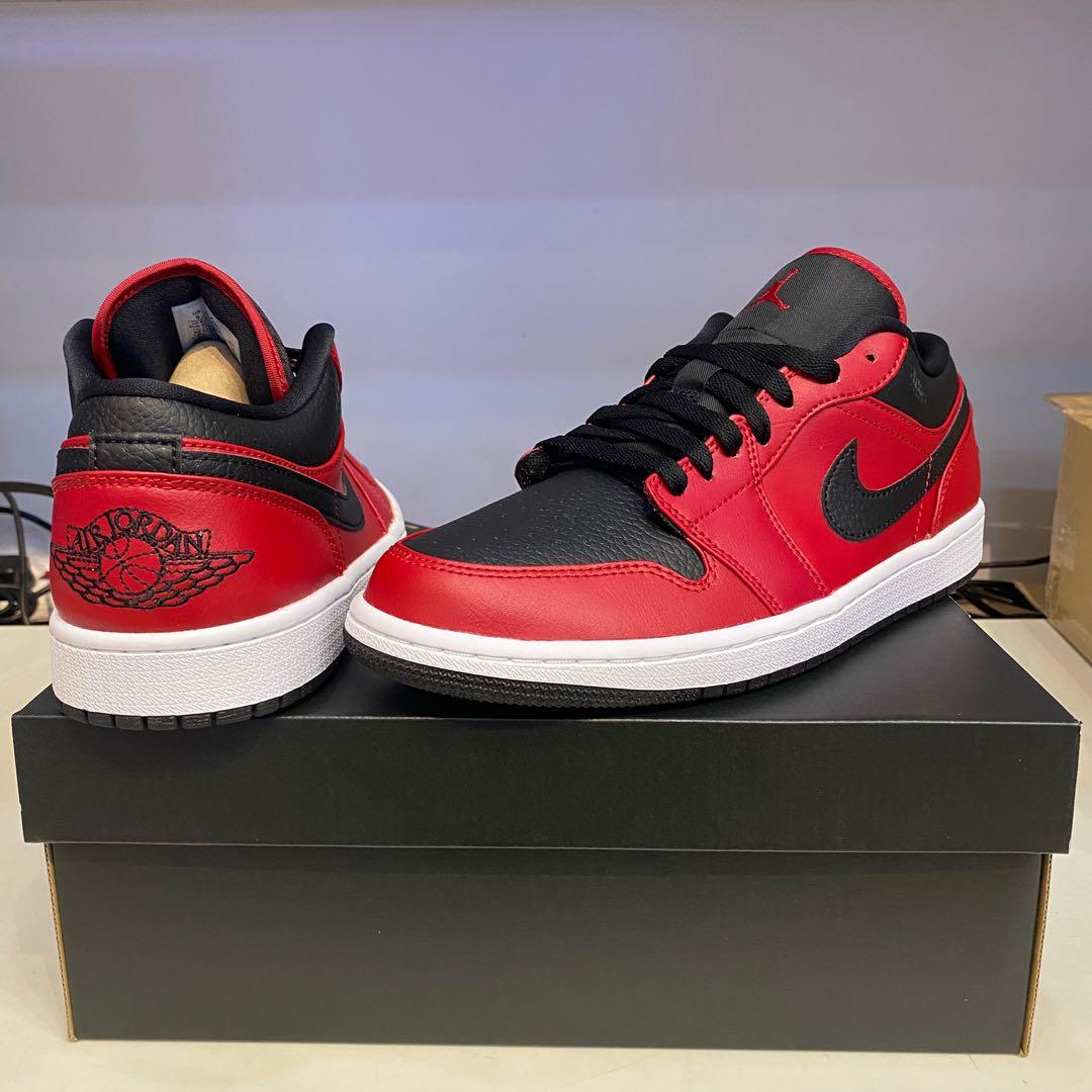 Nike Air Jordan 1 Low Black Red With Elite Crew Socks Men s