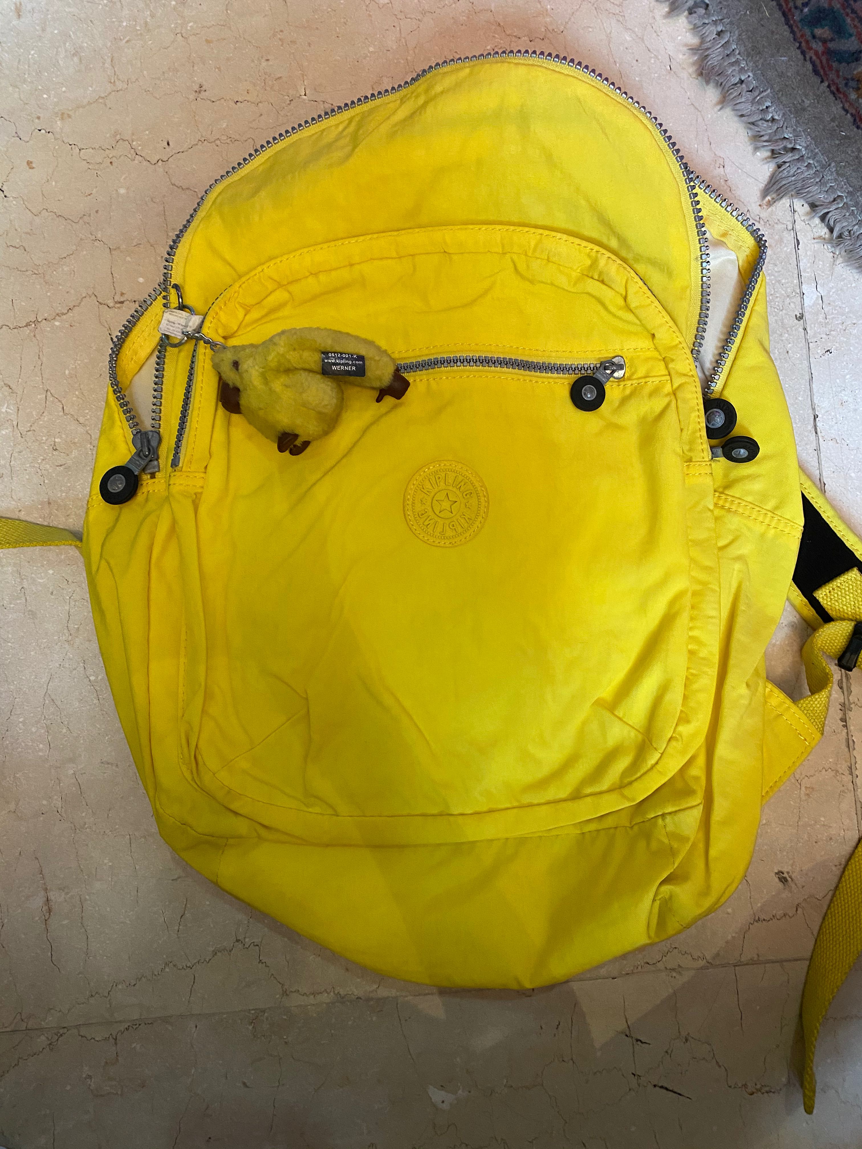 Yellow kipling backpack deals