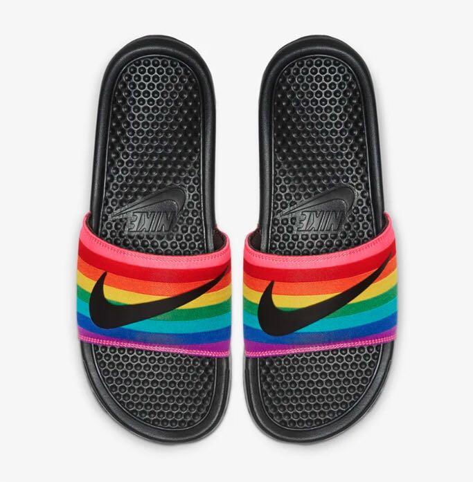 Rainbow nike outlet flip flops