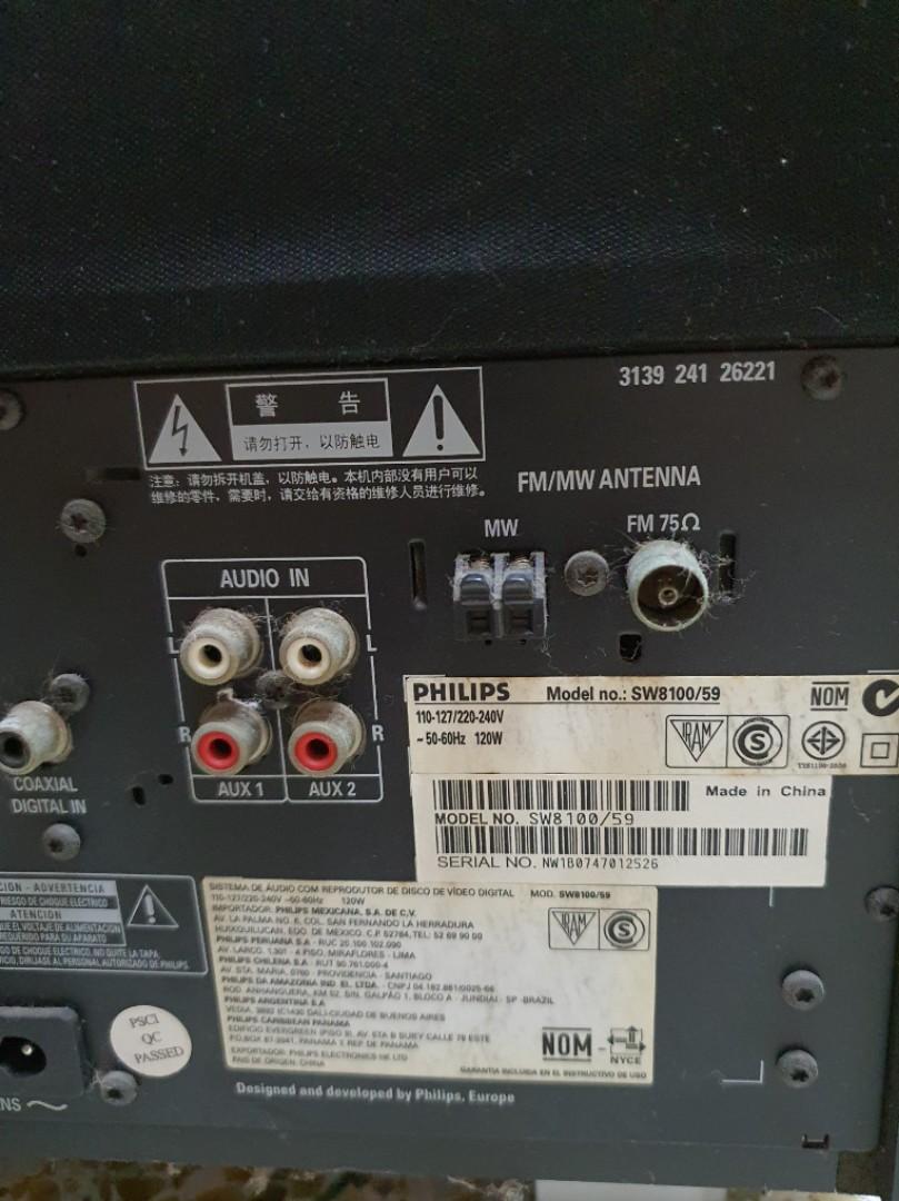 Philips DVD Home Theatre system HTS8100, TV & Home Appliances, TV