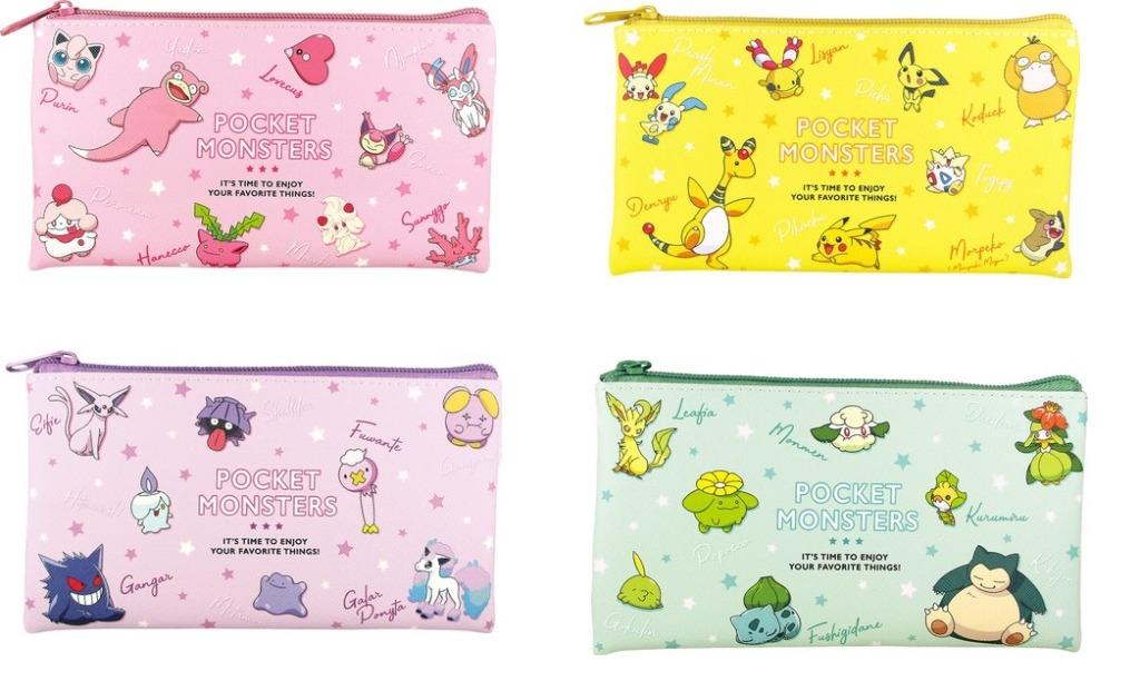 Pokemon Center Flat Pouch Pink Yellow Purple Green Pre Order Entertainment J Pop On Carousell