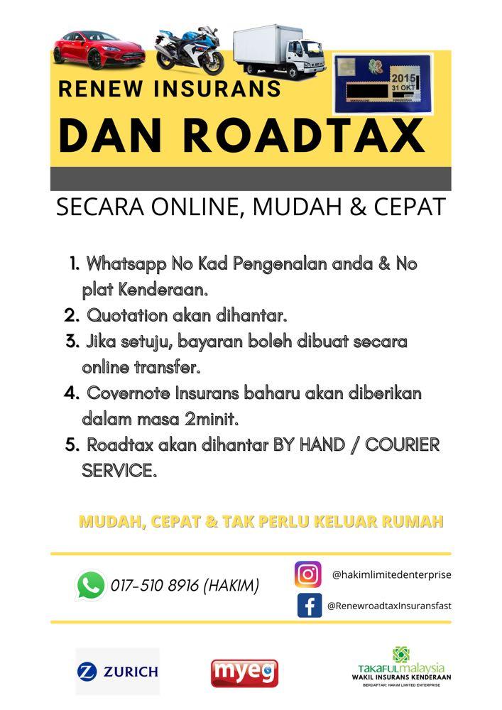 Renew Roadtax Insurans Online Everything Else Others On Carousell