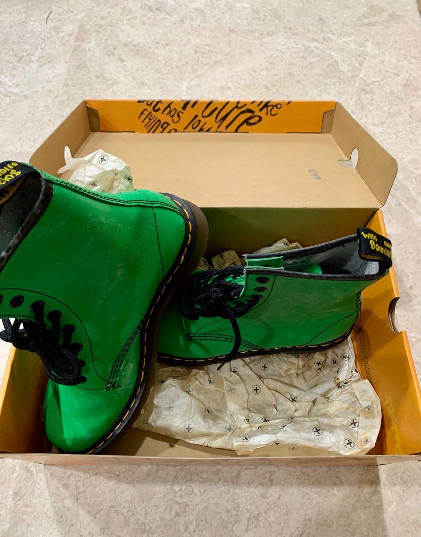 Lime green online doc martens