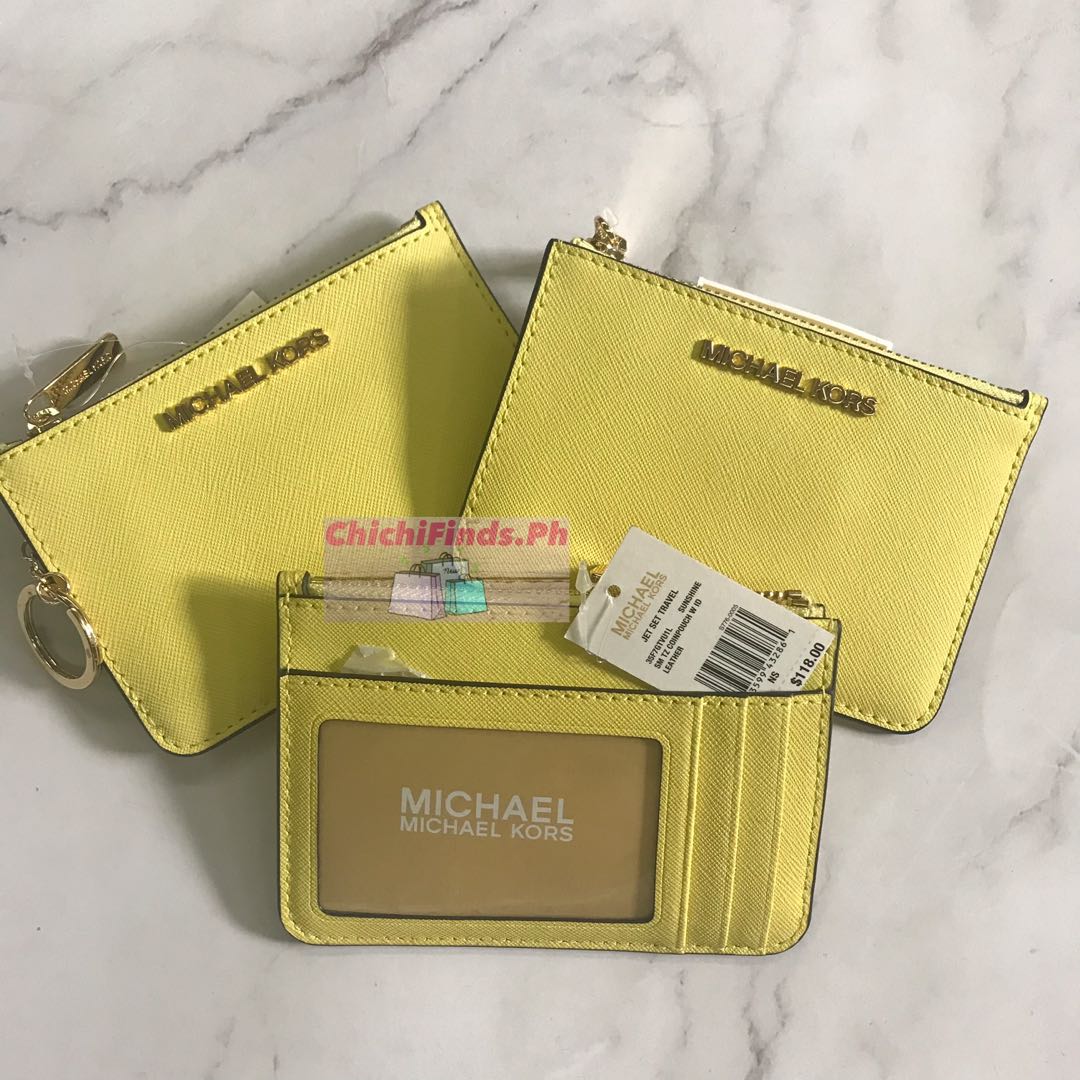 michael kors jet set travel small top zip coin pouch with id holder