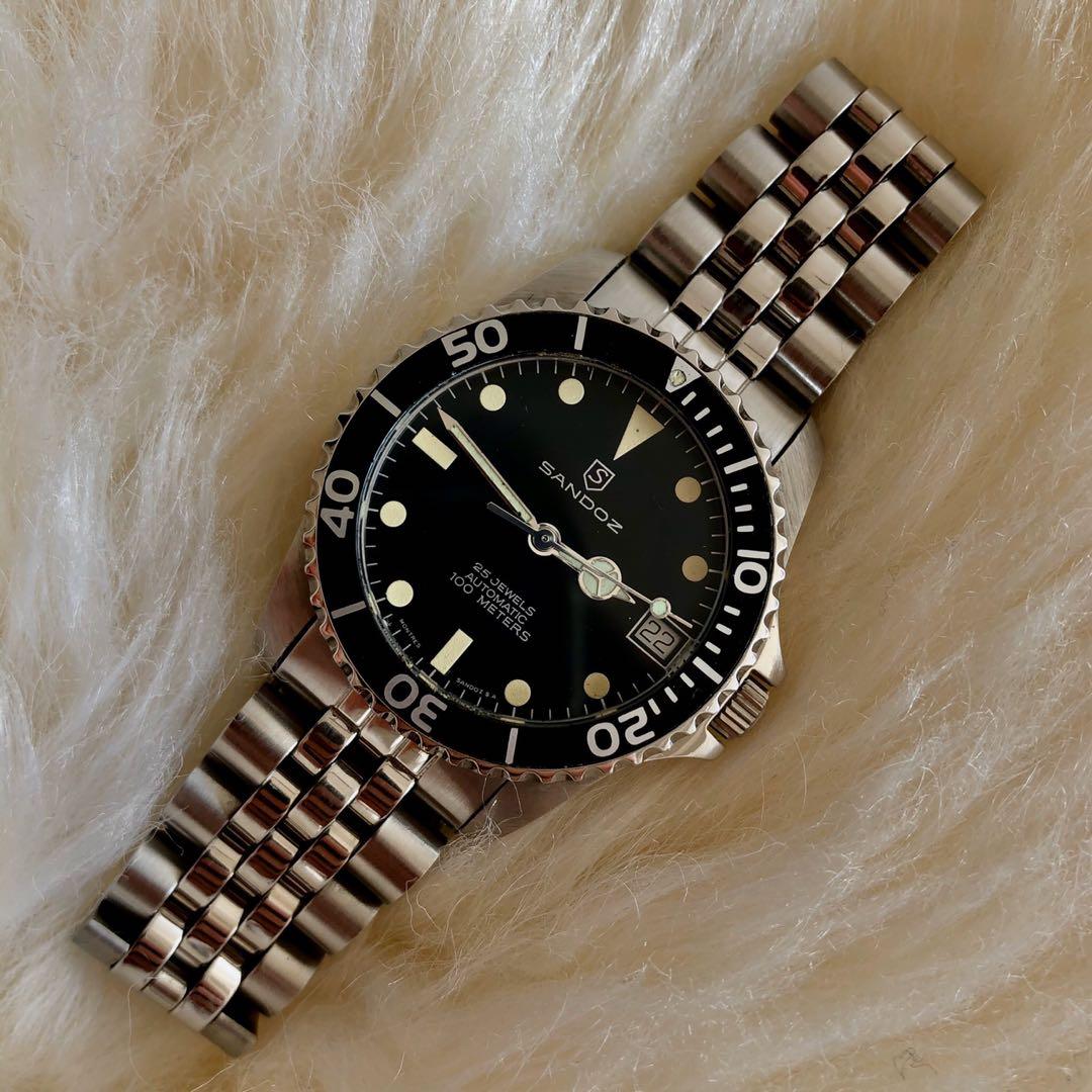 Vintage Diver) Sandoz Submariner 70s (Not Rolex 5512, 5513, 1680, 16800,  168000, 1665, 16660, 16600, 16610, 14060, Omega Seamaster, Oris 65, Orient,  Seiko, Citizen, Daniel Wellington, mini sub) , 山度士古董潛水錶已停產(非勞力士, 奧米加, 精工,  西鐵城 