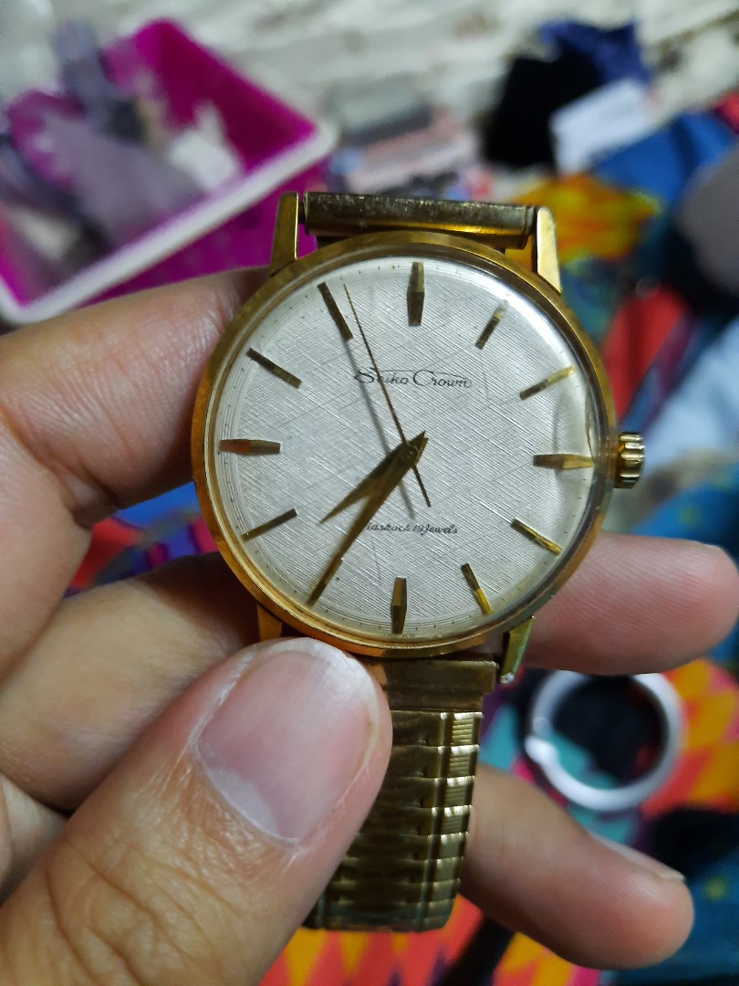 【期間限定送料無料】 SEIKO fashion 手巻き OH済 DIASHOCK19jewels A1372 時計