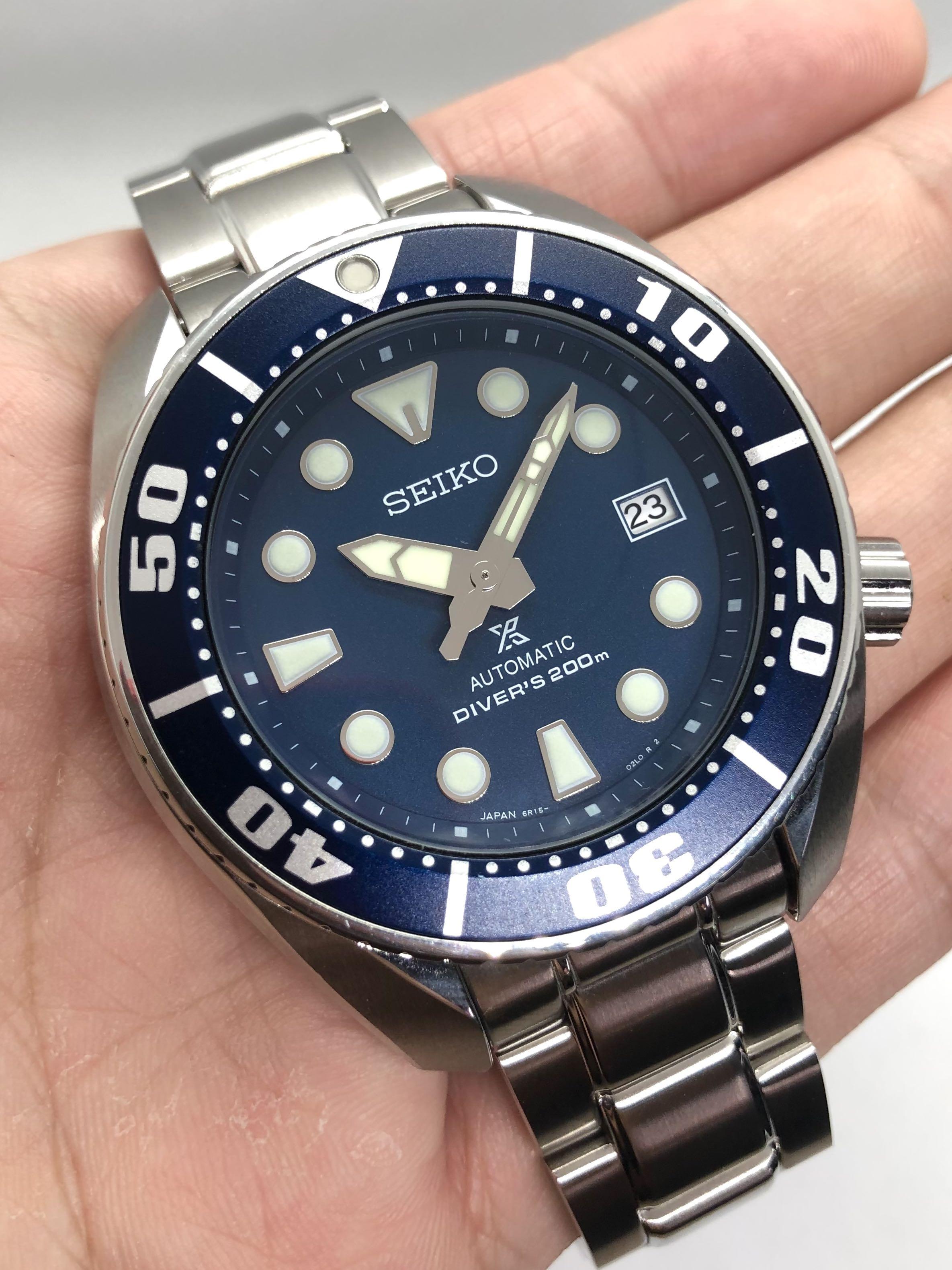 Seiko Prospex Sumo SBDC033 Blue 44mm Automatic Watch, Luxury, Watches on  Carousell