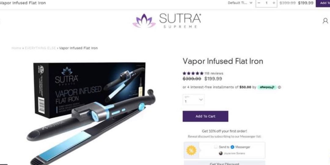 Sutra vapor infused flat iron on sale