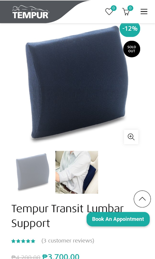Transit sales lumbar support