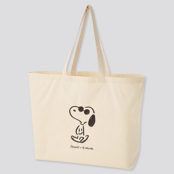 uniqlo peanuts x yu nagaba tote bag L, Women's Fashion, Bags & Wallets
