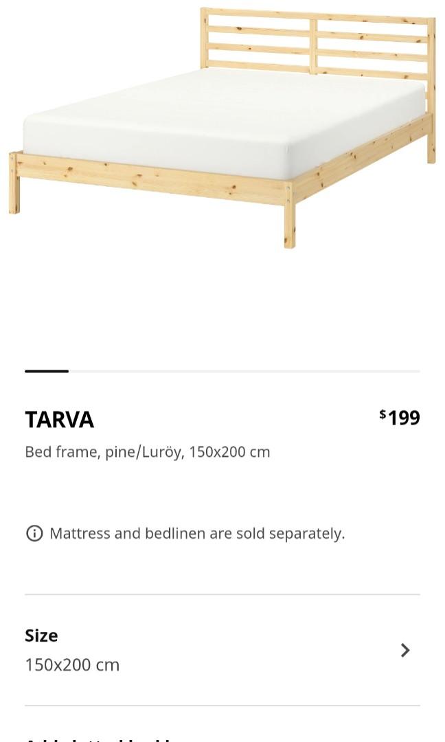Used IKEA Tarva Queen Bedframe Furniture Home Living Furniture