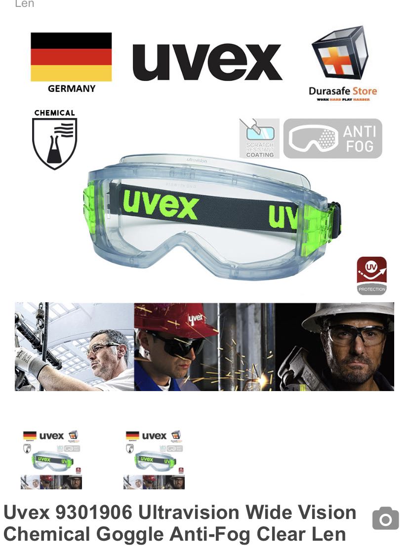 UVEX Ultravision Safety Goggles Anti Fog ON HAND Sports