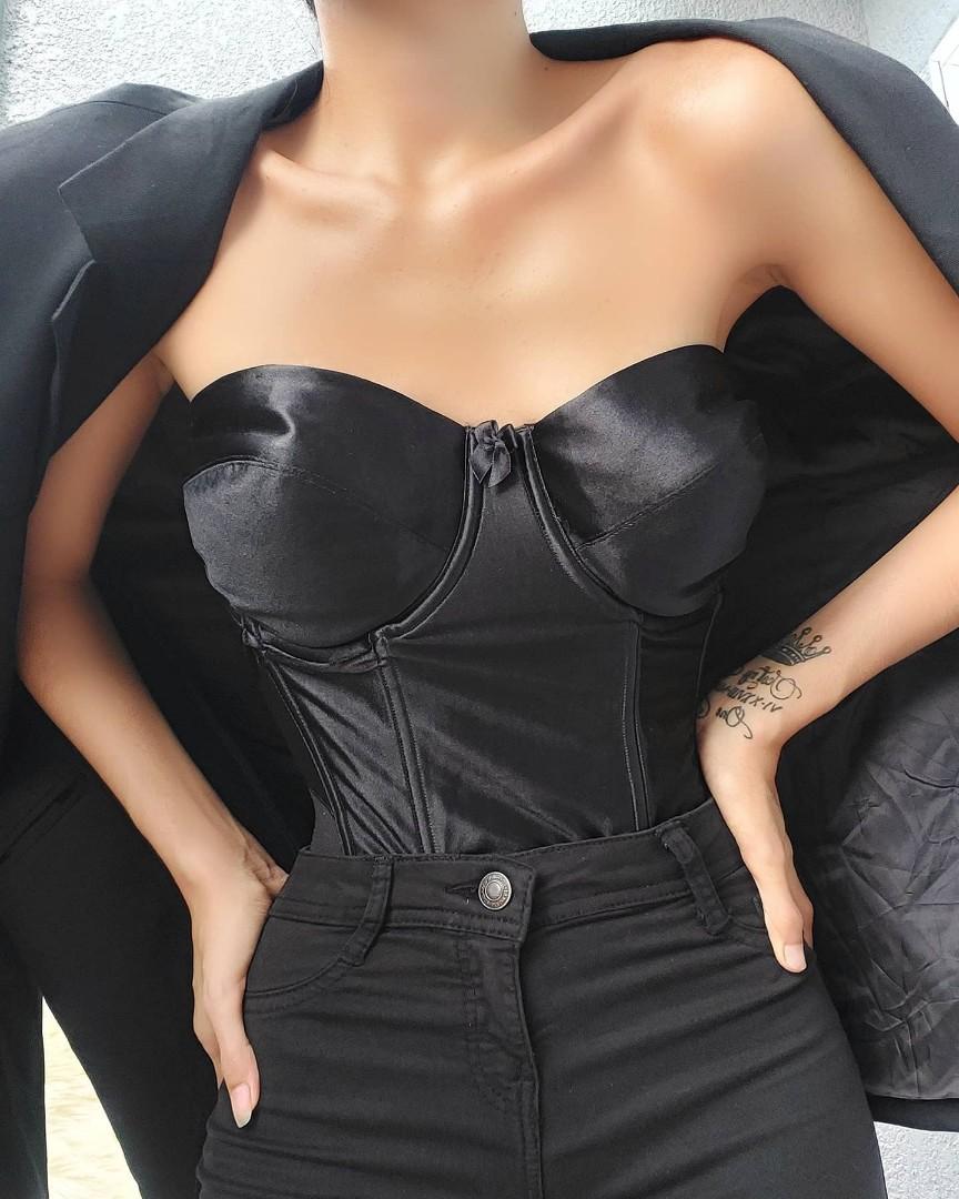 victoria secret corset black
