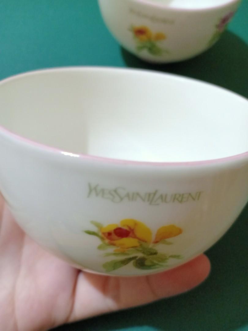 YSL TEA CUPS (Category: Coffee & Tea Tableware) located in Quezon City. Submitted by xianascloset (Listing ID 1065047734, Image 3). Description: Unused YSL tea cups just stored but in excellent condition with pink lining on top and bottom size: 8cm in diameter 5.5cm in height.